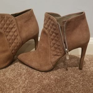 BCBG Tan Bootie Heels